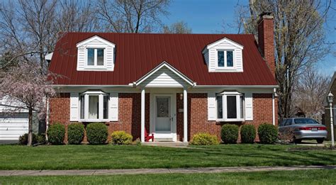 red metal roof on red brick house|shingles for red brick house.